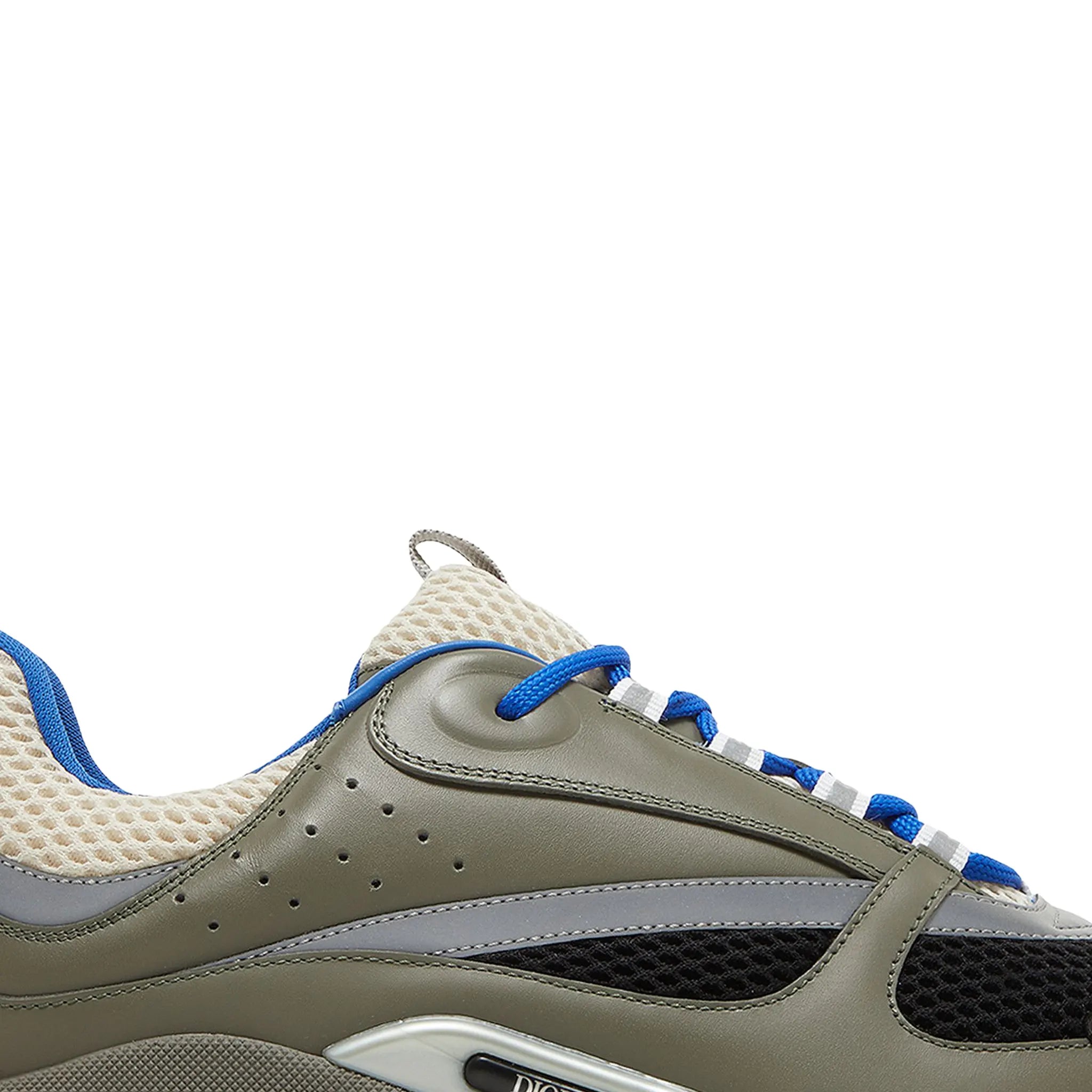 Side Detailed View of Dior B22 Olive Blue Trainer 3SN231YKB H669